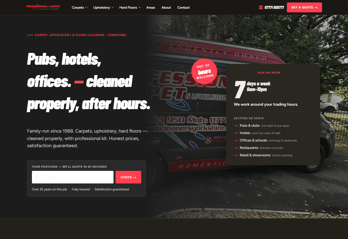 Professional Carpet & Upholstery Cleaners — homepage